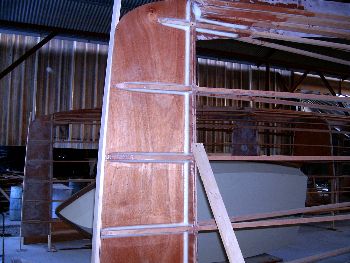 DH550 radius chine plywood catamaran